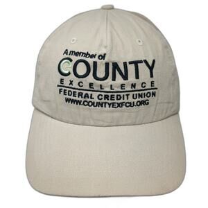 Hit 5 Panel Beige One Size Hat Federal Credit Union Embroidered Strapback